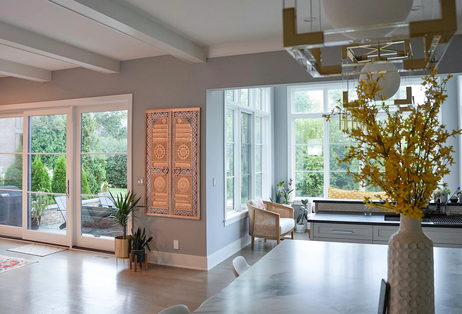 Kaaba Door Wall Art in Modern Living Room – Spiritual Islamic Interior Decoration